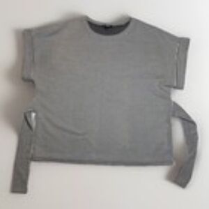 Express Women's Black and White Striped Cap Sleeve Front Tie Blouse Size Small